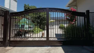 Wrought iron dual swing gate